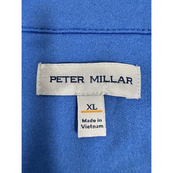 Peter Millar Mens Perth Performance 1/4 Zip Size XL Blue Boca Raton Golf Club - Picture 5 of 13